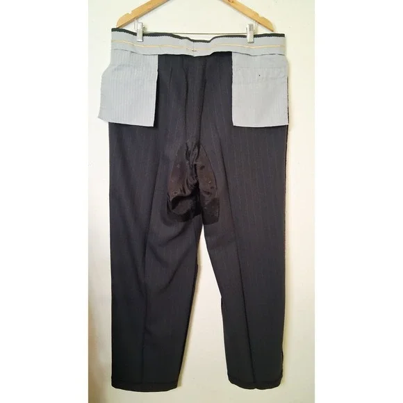 Nino Cerruti Double Breasted Suit 46L 38x31 Made in USA VTG 1990s 1980s Striped